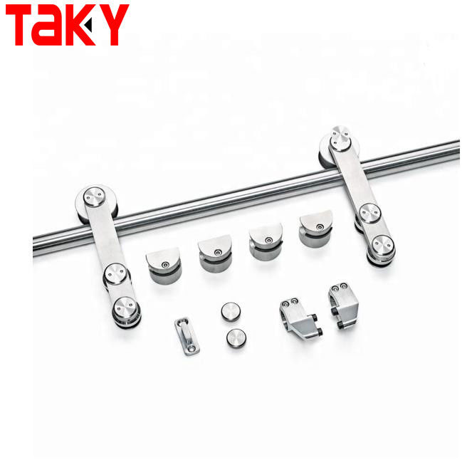 Glas-Duschraum ohne Rahmen Rollende Scheune Schiebetüren-Strecken-Hardware-Kit mit Acryl-Tray