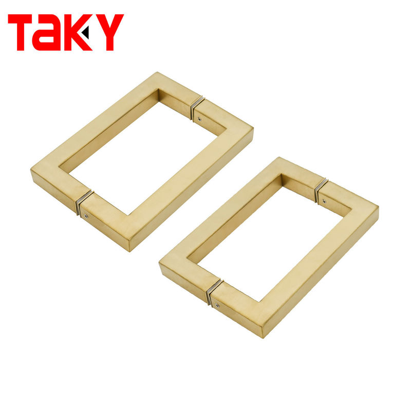 Moderne Edelstahl Dusch Tür Griffe mit Quadrat Gold Farbe Glas Tür Ziehen Griffe