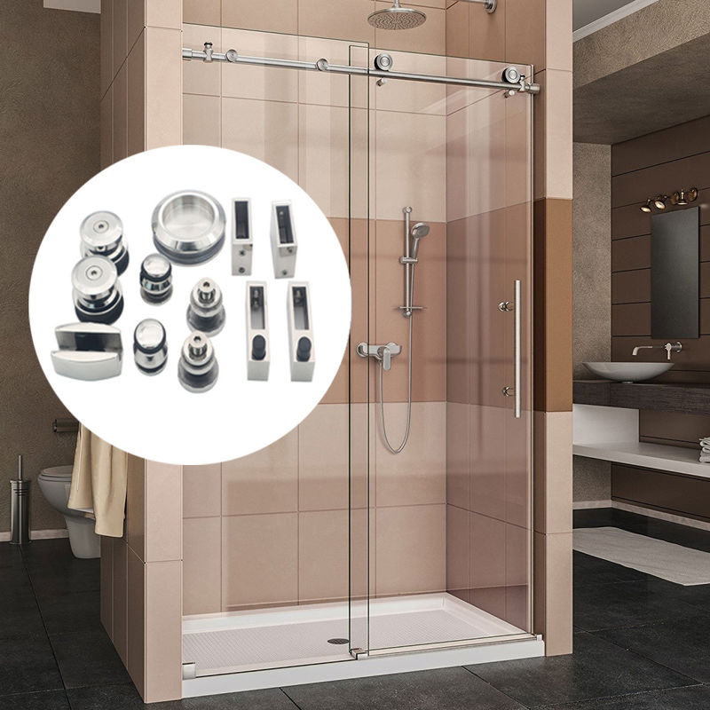 8-12 Dicke sichere Glas-Hardware Glas-System-Set Badezimmer-Zubehör Schiebetür-Kit