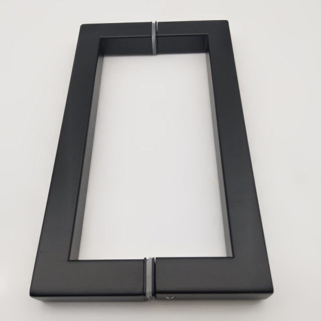 Hotel 8 Zoll Schwarz Matte D-Typ Edelstahl 304 Glas Türgriff für Duschzimmer