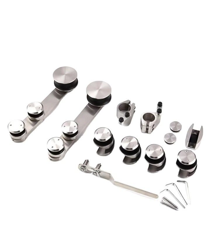 Hohe Härte und Langlebigkeit Silber/schwarzes Glas Bad Schiebetür für 6-12mm Glas