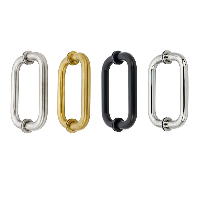 304 Edelstahl Satin Gold Runde Rücken zu Rücken Ziehen Glas Türgriff für Hotel Spa