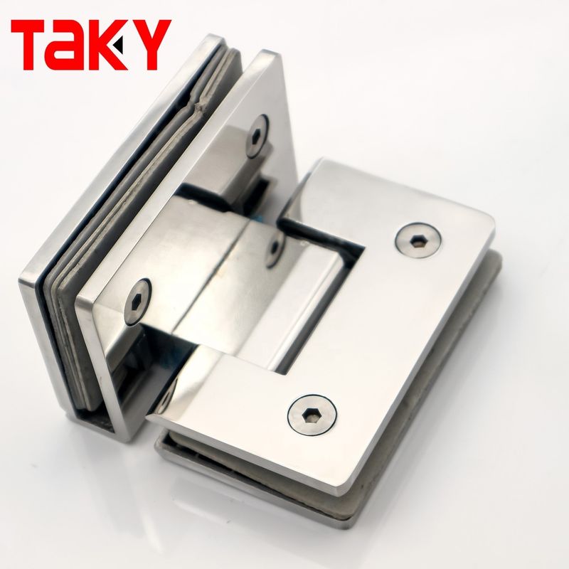 Quadratisch Glas zu Glas Duschzimmer Glas Scharnier mit poliertem Chrome Geraden Rand Design