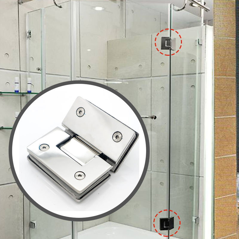 Brushed Nickel Glas Scharnier 135 Grad Öffnungswinkel ideal für Glas Dusche Gehäuse