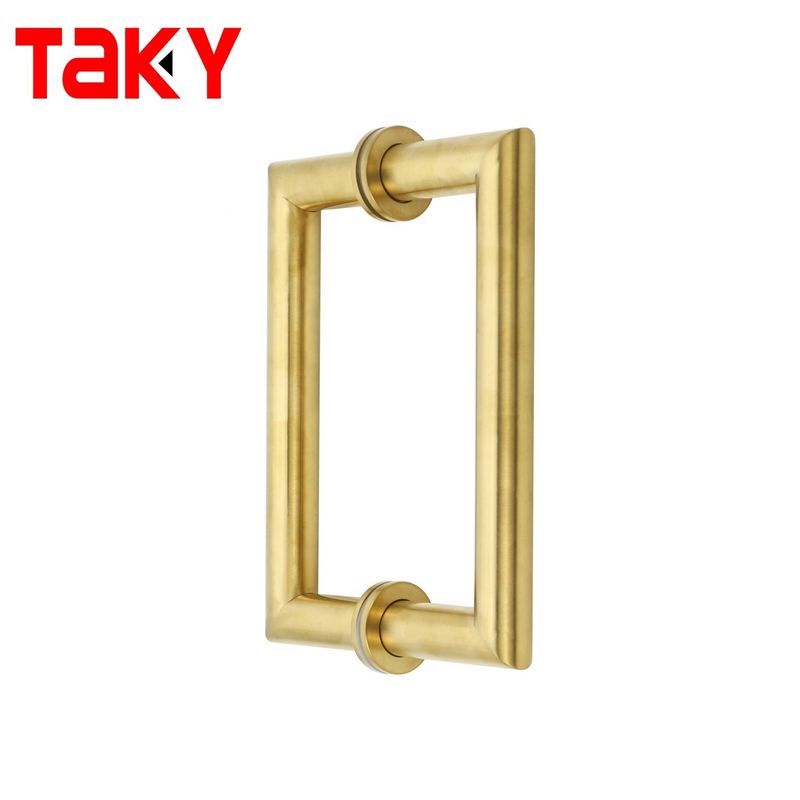 Polnische Veredelung Langer Haupteingangstürgriff mit 203*203mm Rose Gold Pullgriff