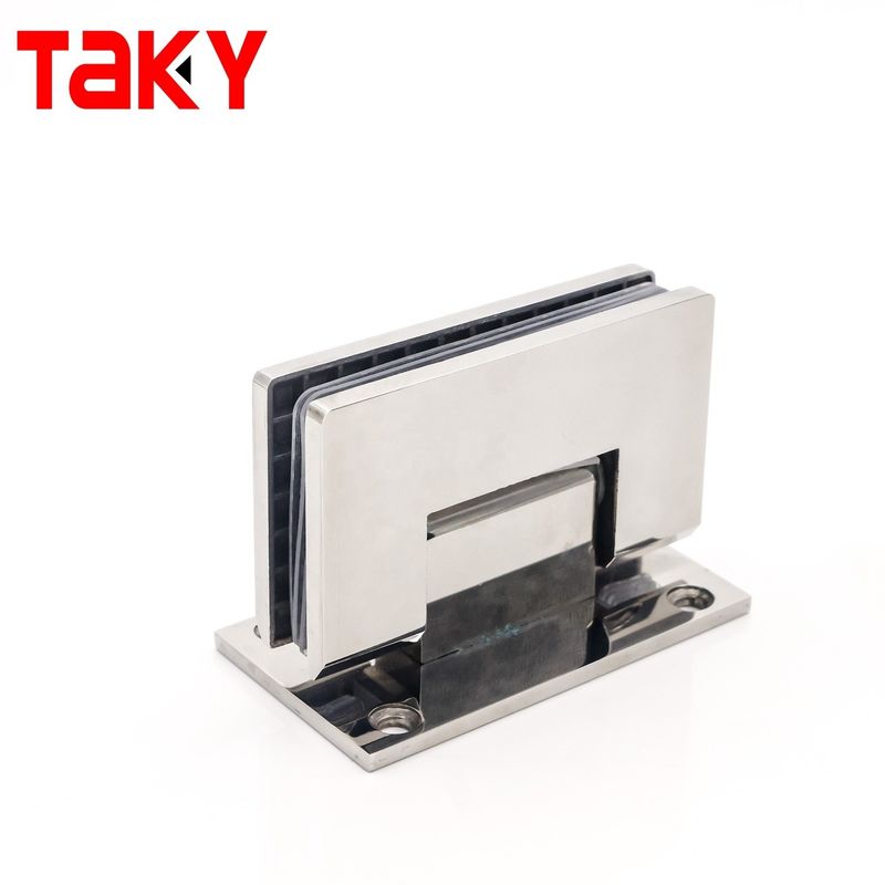 Quadratische Duschtür aus Edelstahl mit Keramikfach und 90° Glas-Pivot-Tür