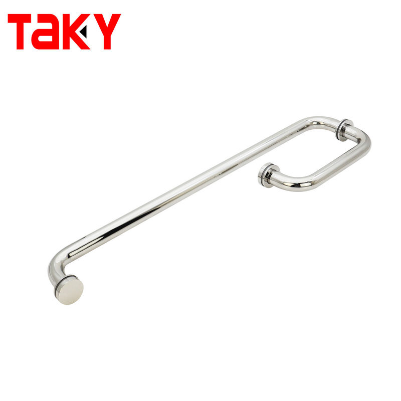 Edelstahl 304 Duschraum L-Typ Türgriff Polster Chrome Dusche Glas Türgriff