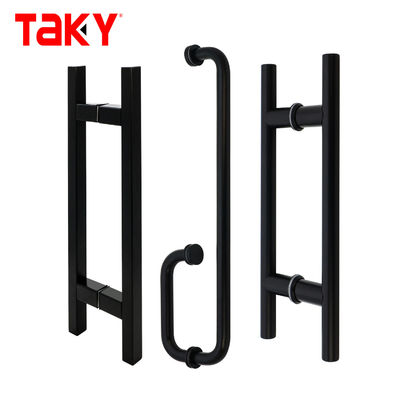 Guter Preis Tür-Fenstergriffe 304 Edelstahl Matte Schwarze Farbe Quadratrohr Glas Türgriffe Online