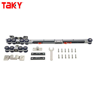 Guter Preis Eisen-Nylon-Möbel Schrank Tür Hängende Spur Doppel-Einzel-Weichschließung 8 Räder Schiebetür Schleuderscheibe Dämpfer Rollen Online