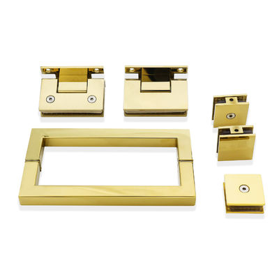 Guter Preis Modernes Design Glasscharnier 90 Grad Edelstahl Dusch-Kit mit Gold-Hardware-Fittings Online