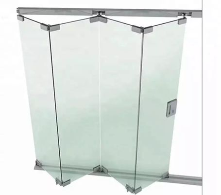 Guter Preis Zinklegierte Glas-Hardware Schiebe-Faltbare Rahmenlose Verglasungssysteme Innere Zweifel Tür Online