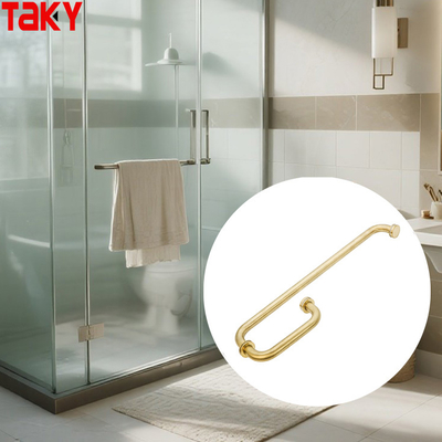 Hotel Badezimmer runde Röhre Goldener Duschbad Glastür Ziehen Sie Griff