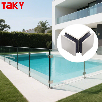 Guter Preis Edelstahl polierte Glastürhalterungen 90-Grad-Tür-Quadrat-Festklemme Online