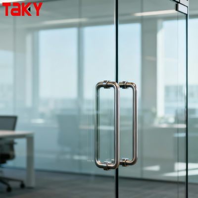 Guter Preis Moderner Back-to-Back-Handtuchhalter, rahmenloser Edelstahl-Duschglas-Türgriff Online
