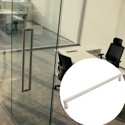 Guter Preis Moderne Glastürgriff Edelstahl SS304 Quadratisch Matt Silber Duschkabinentürgriff Online