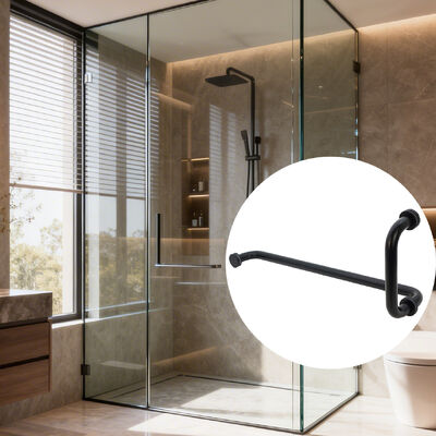 Guter Preis Duschglas-Türgriff, 30,5 cm, Edelstahl 304, schwarzer runder Duschgriff Online