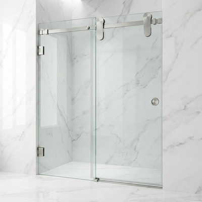 Stainless Steel Shower Glass Door Sliding Accessories Frameless Glass Sliding Door System