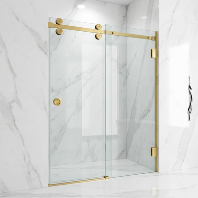 Guter Preis Goldene Glasschiebetür-Sets, Duschraum-Glasschiebetürsysteme aus Edelstahl Online