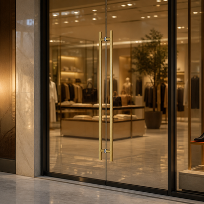 Guter Preis Modernes Design, lange Hotel-Glastürgriffe, luxuriöser goldfarbener Edelstahl-Zuggriff online